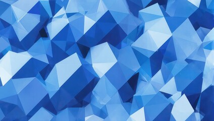 Fototapeta premium Abstract blue 3D polygonal shapes creating a textured, crystalline-like background