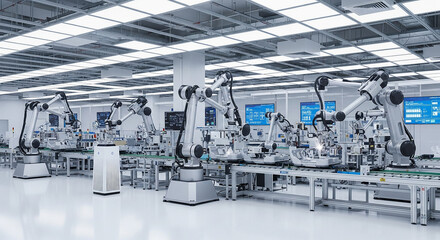 technological machines in factory