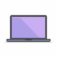 Sleek Laptop Icon Design in Monochrome