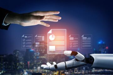 AI artificial intelligence manages documents with virtual assistant filing, secure cloud access,...