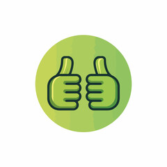Stylish Thumbs Up Monoline Icon Design