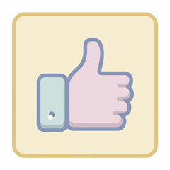 Bold Thumbs-Up Monoline Flat Icon
