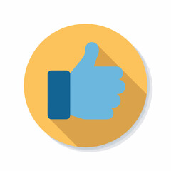 Strong Thumbs-Up Flat Pictogram Icon Design
