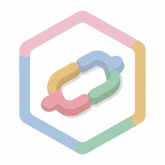 Simple Link Symbol in Soft Pastel Hues