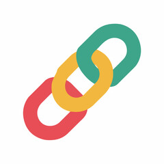 Stylish Bold Link Flat Vector Icon