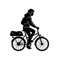 Obraz premium Man riding bicycle icon for travel or delivery concept