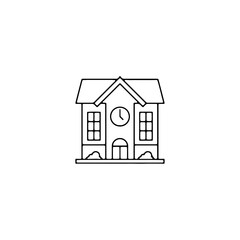 High school building icon flat vector design.