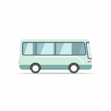 Sleek Bus Icon in Minimalist Vector Style