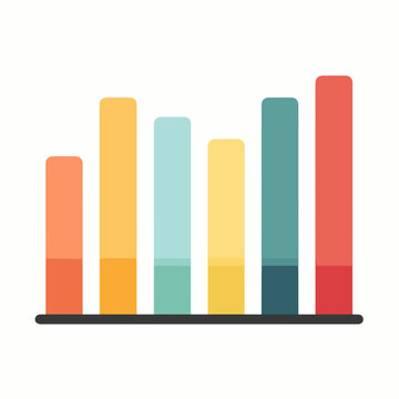 Minimalist Colored Bar Graph Icon Design