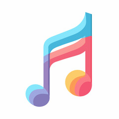 Minimalist Music Note Flat Icon Design