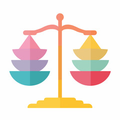 Minimalist Colored Scales of Justice Icon