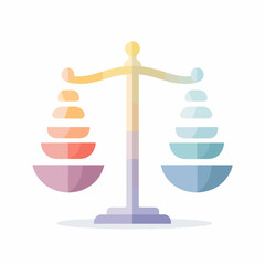 Minimalist Justice Scale Icon in Color