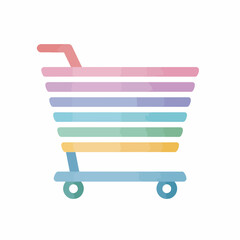 Minimalist Colored Shopping Cart Icon Design