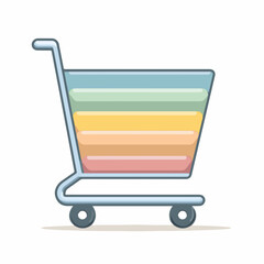 Minimalist Shopping Cart Icon Vector Design