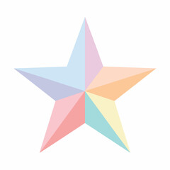 Minimalist Colored Star Vector Icon Design