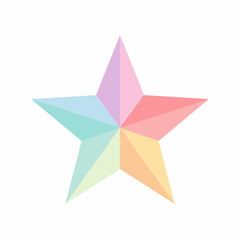 Minimalist Colored Star Vector Icon Design