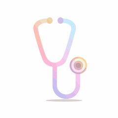 Minimalist Stethoscope Flat Icon Design