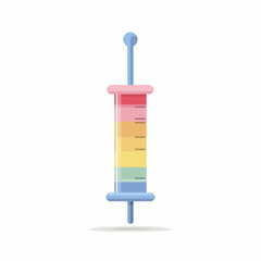 Colorful Syringe Minimalist Vector Icon Design