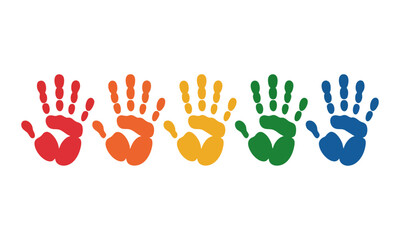 Multicolor Palm Prints &mdash; Education & Craft Icons vector illustration, easily editable