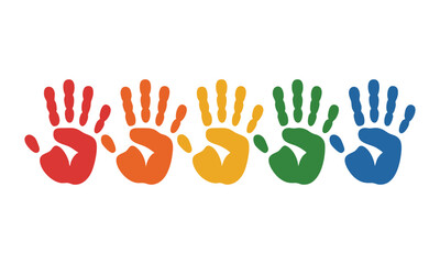 Obraz premium Five Handprint Silhouettes — Bright Flat Vector illustration Pack, easily editable
