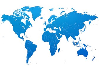 Obraz premium Abstract blue gradient world map illustration