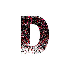 Splatter Textured Capital Letter D