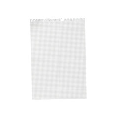 Crisp white graph paper with torn edges, perfect for sketching ideas, planning layouts, or adding a touch of raw authenticity to your designs, ideal for creative projects and educational content