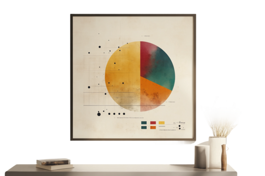 Minimalist presentation chart isolated on transparent background - Powered by Adobe