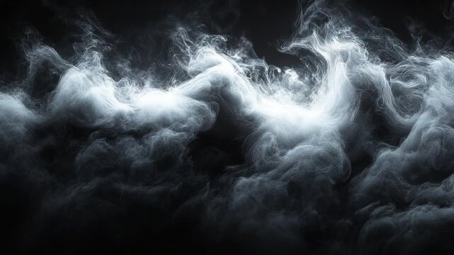 Dramatic Billowing White Smoke on a Dark Background.