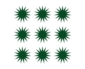 Star Shape Collection Green Color Elements Creative Design Vector Illustration