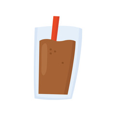Refreshing chocolate milkshake in a glass