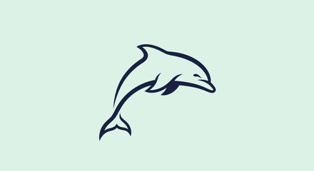 Elegant Dolphin Silhouette Leaping Gracefully in a Minimalist Design.