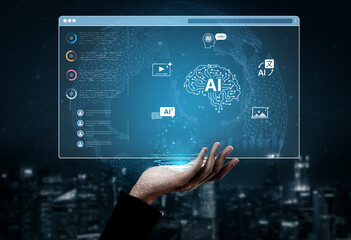 A generative AI dashboard for creating diverse multimedia content. The platform's digital brain can...