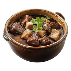 Bak kut teh soup isolated on transparent background