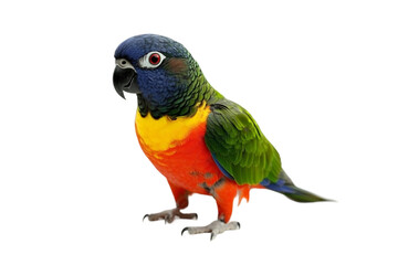 Fototapeta premium Tropical parrot perched isolated on transparent background