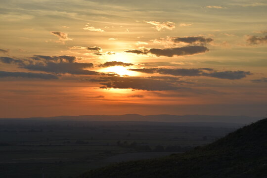 The sunset landscape of Tarcal, Hungary