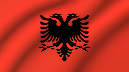 Albania flag with light wave background texture