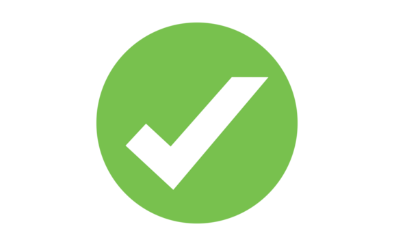 Green Tick Check Mark Icon Vector Minimalist Success Completion Symbol PNG