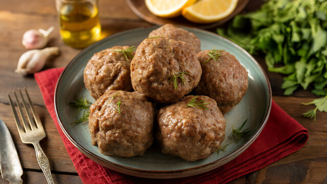 Armenian cuisine - Kyufta - meatballs made from specially beaten and boiled meat.