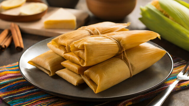 Bolivian cuisine - "Humintas" - Bolivian tamales, which are grilled or steamed from sweet corn mixed with cinnamon, raisins, sugar and cheese.