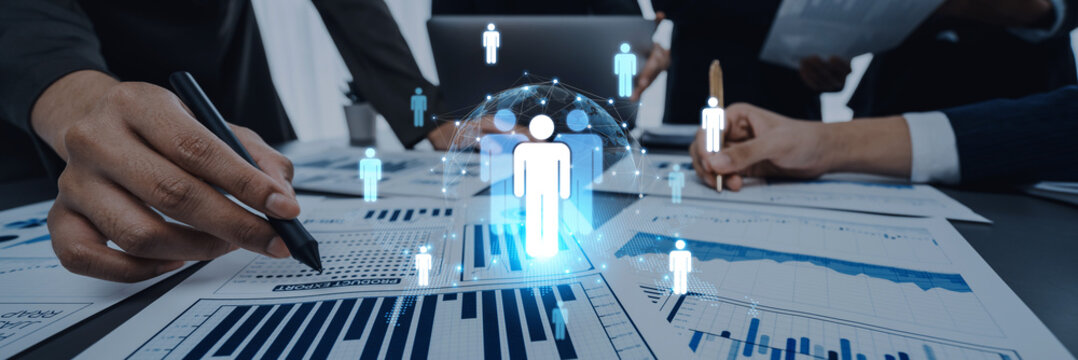 A concept of global leadership and network influence. A central team or individual connects with a professional network distributed across the world map, representing worldwide reach. Fermion