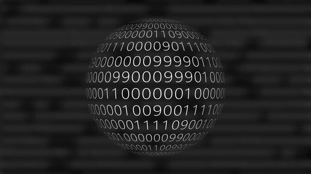 Binary Code Background on Computer Screen. Technical environment programming, binary code in the future. Programming concept.