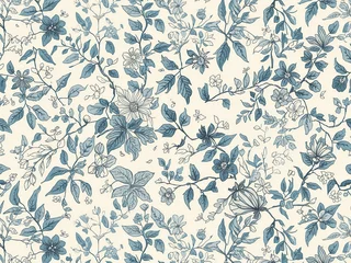 Fotobehang Per kleurpatroon patronen seamless floral pattern  © 3D Wallpaper
