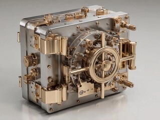 Fototapeta premium Unique vintage safe with intricate design showcasing craftsmanship and attention to detail