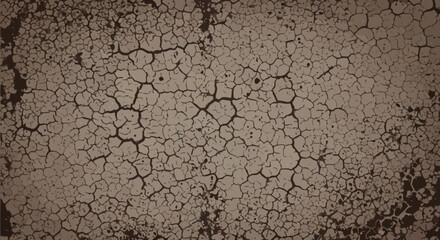 Close-up textured background of dry, cracked earth, suggesting drought, arid conditions, and natural geological patterns with a rustic, weathered feel
