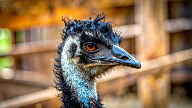 Emus Close-Up - A Detailed Look at the Australian Birds Head.