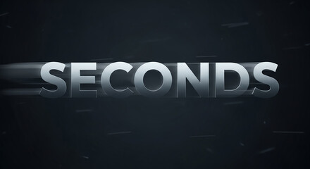 Seconds word moving fast showing time concept