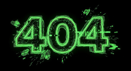 404 error showing digital glitch page not found