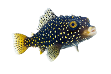 Pufferfish side view illustration isolated on transparent background
