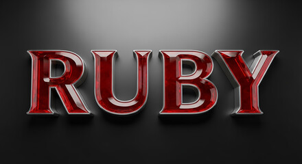 Ruby programming language 3d text rendering on dark background